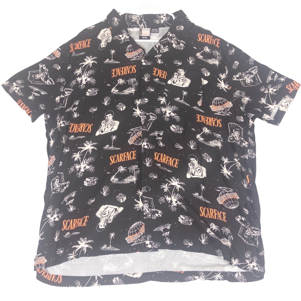 Scarface Tony Montana The World Is Yours‎ All Over Print Shirt Mens XXL Black